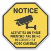 Video Surveillance Notice Sign  Sticker (Voorkant)