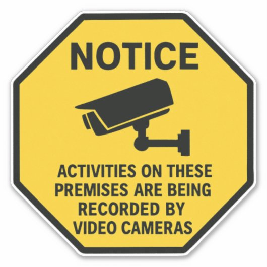 Video Surveillance Notice Sign  Sticker (Voorkant)