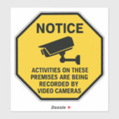 Video Surveillance Notice Sign  Sticker (Vel)