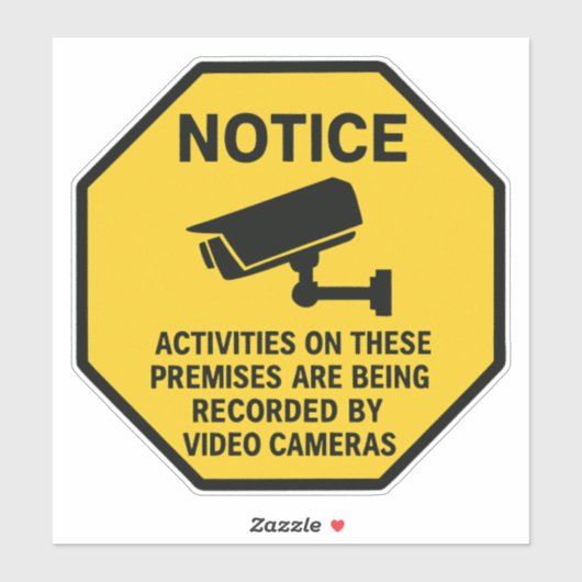 Video Surveillance Notice Sign  Sticker (Vel)