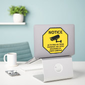 Video Surveillance Waarschuwingsbord Sticker (Laptop op bureau)