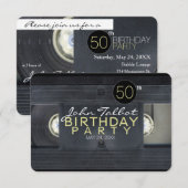 Video Tape 2 VHS 50th Birthday Party Invitation Kaart (Voorkant / Achterkant)