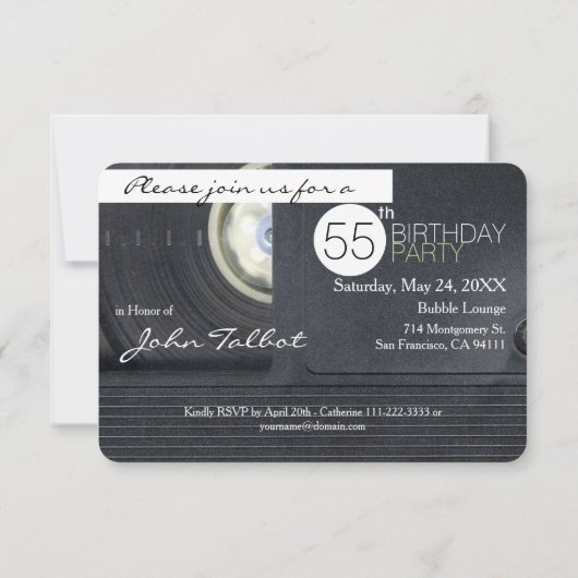 Video Tape 2 VHS 55e verjaardag Uitnodiging (Achterkant)