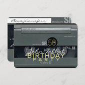 Video Tape VHS 50ste verjaardag Uitnodiging (Voorkant / Achterkant)