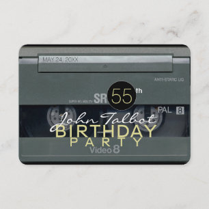 Video Tape VHS 55th Birthday Party Invitation Kaart