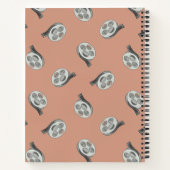 Videobanden grijs patroon beige notitieboek (Achterkant)