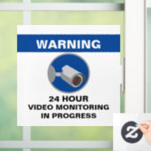 Videobewaking 24 uur beveiligingsteken - Blauw Raamsticker (Huis)