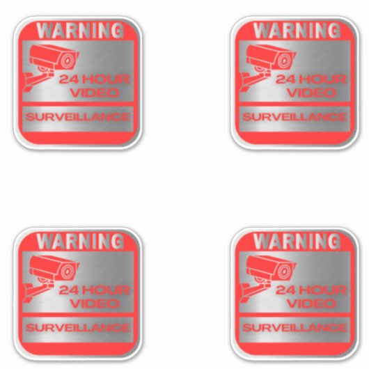 Videobewakingssignalen, waarschuwing sticker (Voorkant)