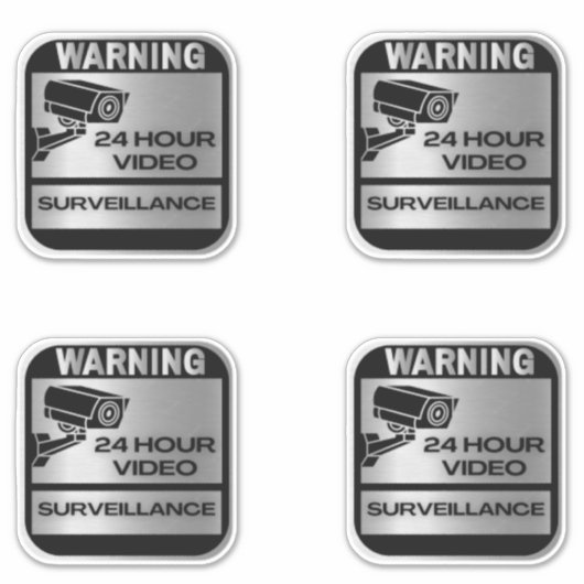 Videobewakingssignalen, waarschuwing sticker (Voorkant)