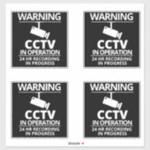 Videobewakingstekens, waarschuwingssticker sticker (Vel)