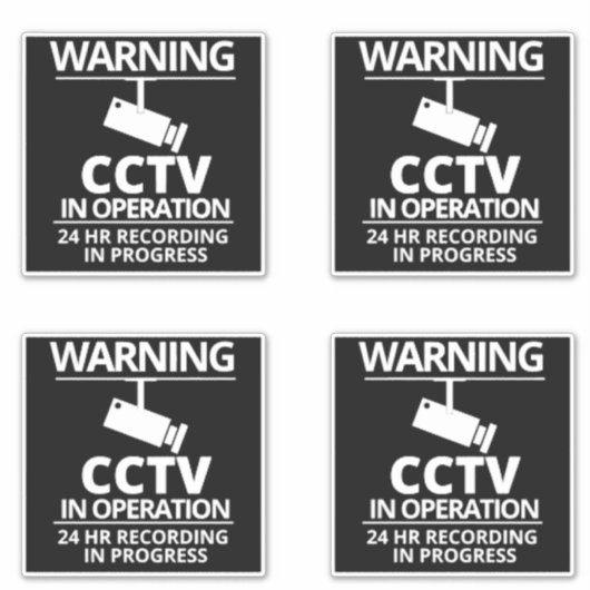 Videobewakingstekens, waarschuwingssticker sticker (Voorkant)