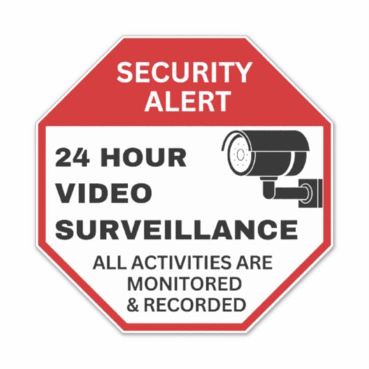 Videobewakingstekens, Zakelijke CCTV-beveiliging Sticker (Voorkant)