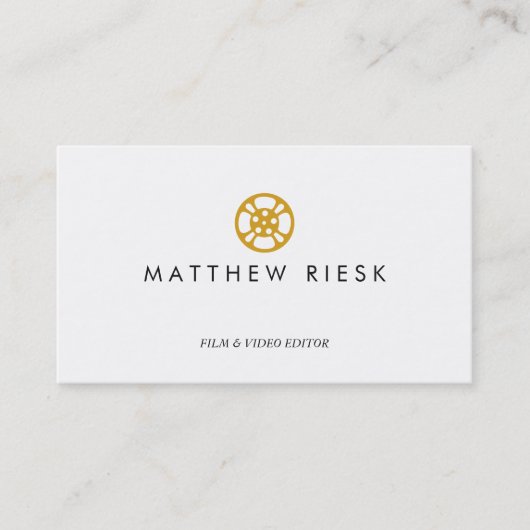 Videobewerker, Filmmaker, Film Reel Logo, Visitekaartje (Voorkant)