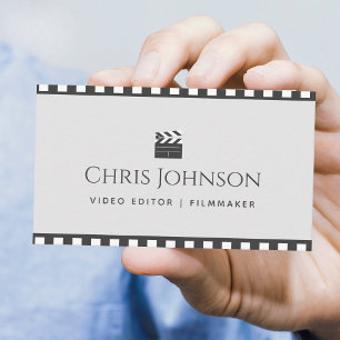 Videobewerker Filmmaker Pastel & Bruine Filmtape Visitekaartje