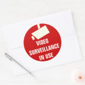 Videocamera-bewaking in gebruik ronde sticker (Envelop)