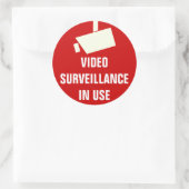Videocamera-bewaking in gebruik ronde sticker (Tas)