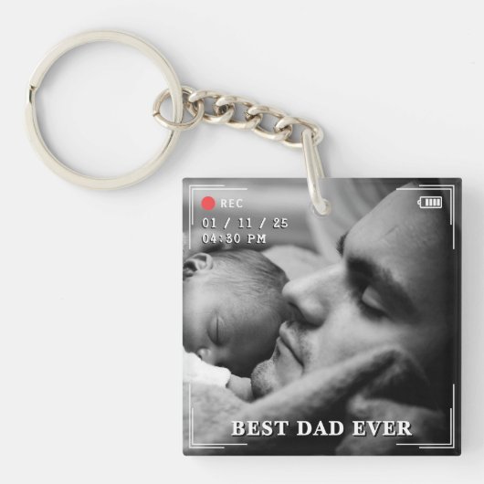 Videocamera foto Beste vader ooit Sleutelhanger (voorkant)
