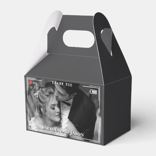 Videocamera Fotobruiloft Bedankdoosjes (Voorkant Zijde)
