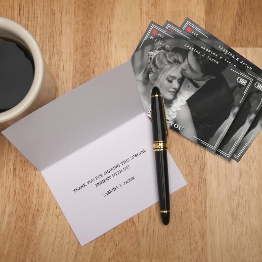 Videocamera Fotobruiloft Bedankkaart