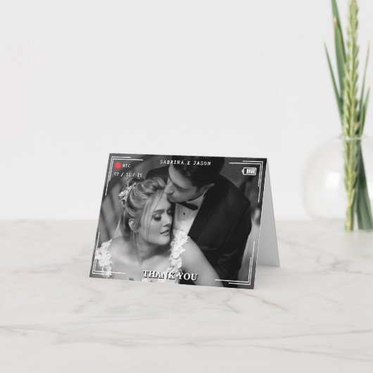 Videocamera Fotobruiloft Bedankkaart (Voorkant)