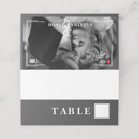 Videocamera Fotobruiloft Plaatskaartje (Buitenkant ongevouwen)