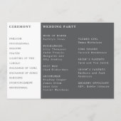 Videocamera Fotobruiloft Programmakaart (Achterkant)