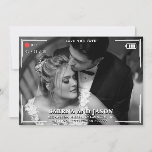 Videocamera Fotobruiloft Save The Date (Voorkant)