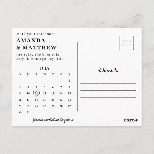 Videocamera Fotobruiloft Sla de datum op Briefkaart (Achterkant)