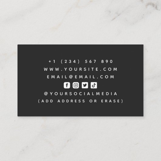 Videoeditor Filmmaker Roze & zwarte sociale media  Visitekaartje (Achterkant)