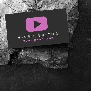 Videoeditor Filmmaker Roze & zwarte sociale media Visitekaartje