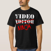 Videoeditor Ninja - Videograaf- en posteditor T-shirt (Voorkant)