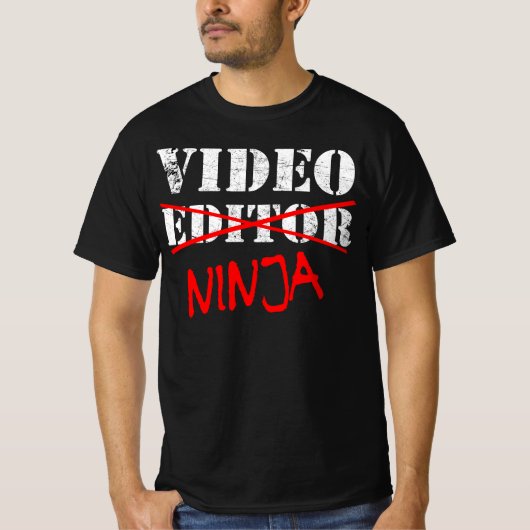 Videoeditor Ninja - Videograaf- en posteditor T-shirt (Voorkant)