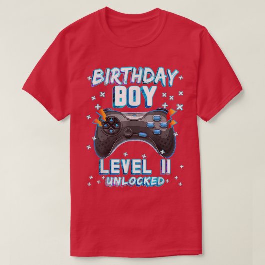 Videogame 11th Birthday Gamer Boys - Level 11 Unl T-shirt (Design voorkant)