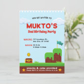 Videogame 2e verjaardag partij | Boy Edit Sjabloon Kaart (Staand voorkant)