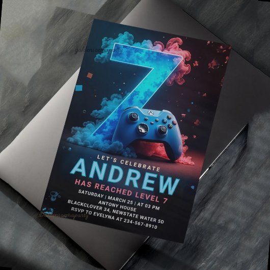 Videogame 7e Verjaardagsfeestje Kaart