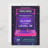 Videogame Arcade Boy Verjaardagsfeest Kaart (Voorkant)