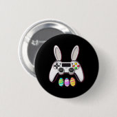 Videogame Bunny Eggs Controller Paasdag Gaming Ronde Button 5,7 Cm (Voorkant /achterkant)