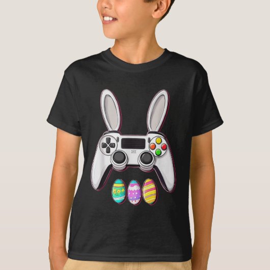 Videogame Bunny Eggs Controller Paasdag Gaming T-shirt (Voorkant)