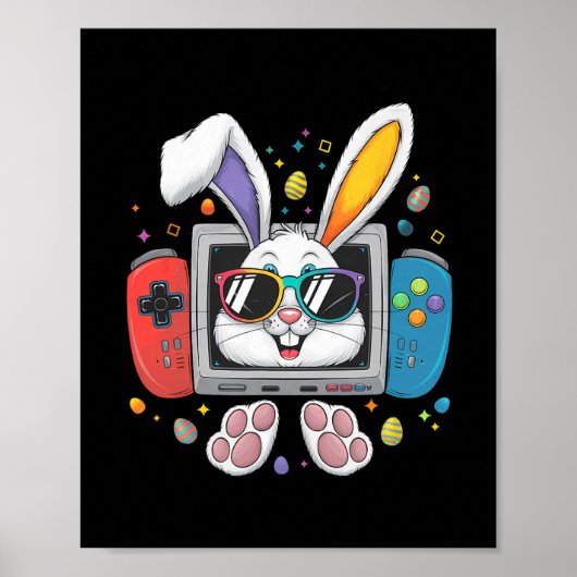Videogame Bunny Eieren Kostuum Pasen Jongens Kinde Poster (Voorkant)