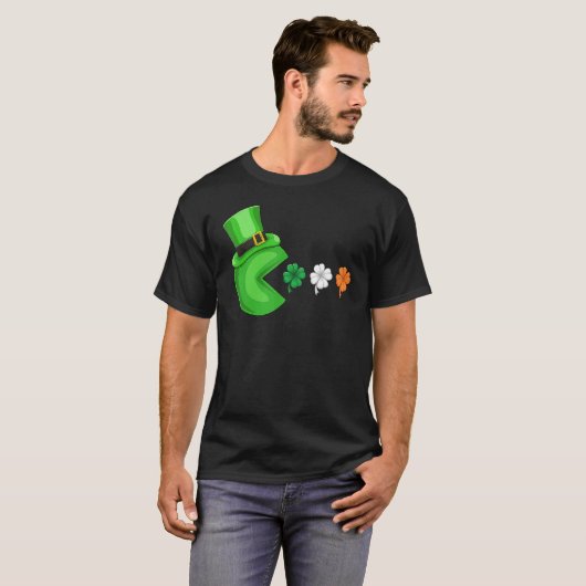 Videogame Clovers St Patricks Day Gamer Kinder boy T-shirt (Voorkant volledig)