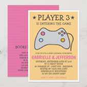 Videogame - Computer Game Baby shower Kaart (Voorkant / Achterkant)