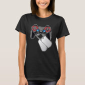 Videogame Controller Dog Label veteranen Dag Cool  T-shirt (Voorkant)