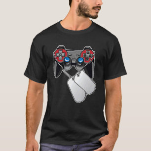 Videogame Controller Dog Label veteranen Dag Cool  T-shirt