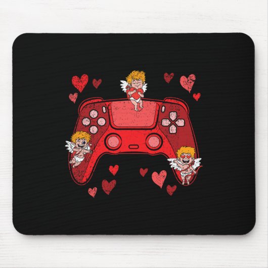 Videogame-controller Hart Valentijnsdag Schattig G Muismat (Voorkant)