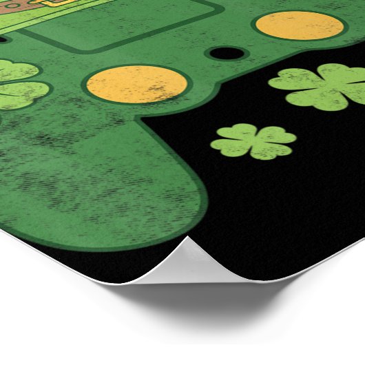 Videogame Controller Irish Gamer Boys Happy St Pa Poster (Hoek)