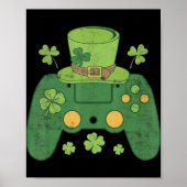 Videogame Controller Irish Gamer Boys Happy St Pa Poster (Voorkant)