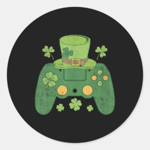Videogame Controller Irish Gamer Boys Happy St Pa Ronde Sticker