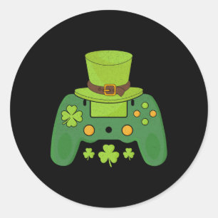 Videogame Controller Irish Gamer Boys Happy St Pa Ronde Sticker