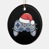 Videogame Controller Kerst Santa Hoed Gamer Keramisch Ornament (Links)