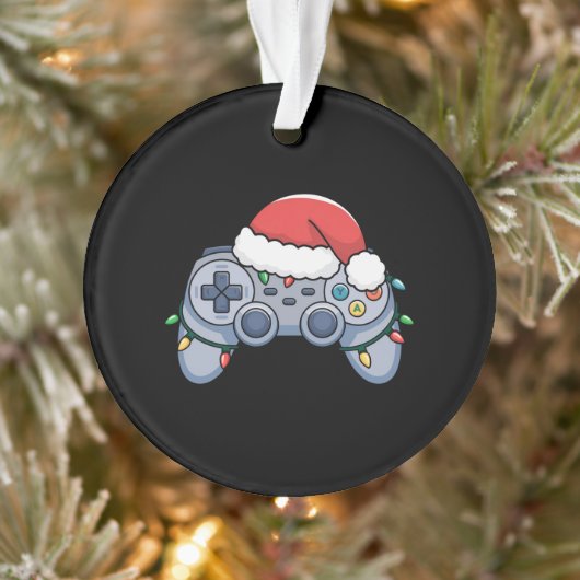 Videogame Controller Kerst Santa Hoed Gamer Ornament (Boom)